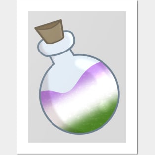 Genderqueer Pride Potion Bottle Posters and Art